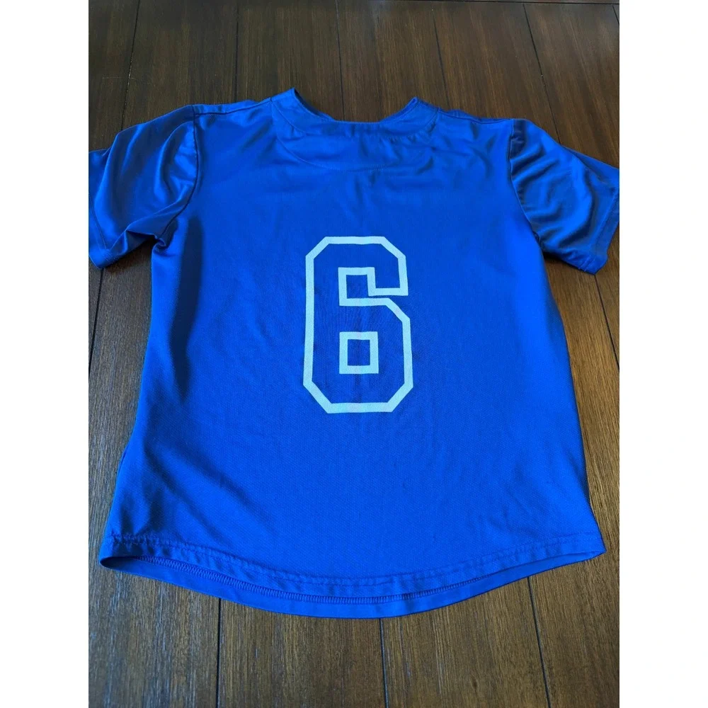 Nike Chicago Cubs Youth Jersey Blue Henley Shirt Number 6 Kids Medium M1011459